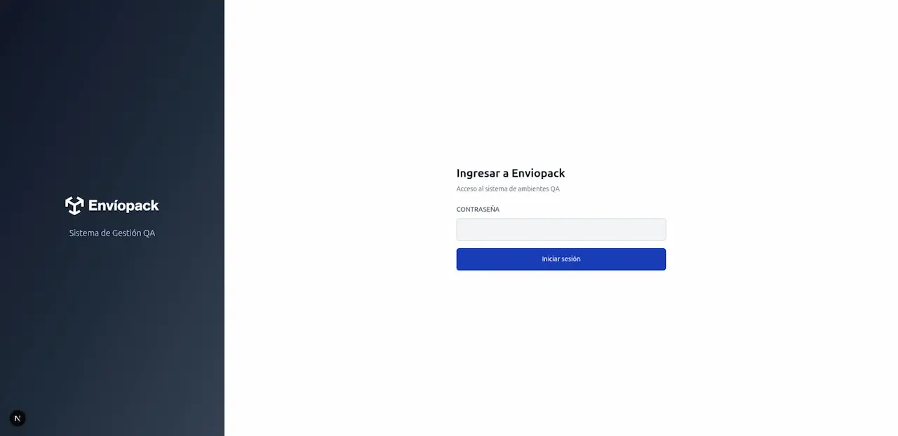 Dashboard Ambientes QA - Preview 1